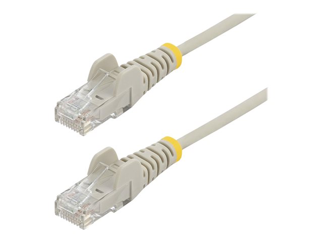 Image of StarTech.com 2.5m Slim LSZH CAT6 Ethernet Cable, 10 Gigabit Snagless RJ45 100W PoE Patch Cord, CAT 6 10GbE UTP Network Cable w/Strain Relief, Grey, Fluke Tested/ETL, Low Smoke Zero Halogen - Category 6 - 28AWG (N6PAT250CMGRS) - patch cable - 2.5 m - grey