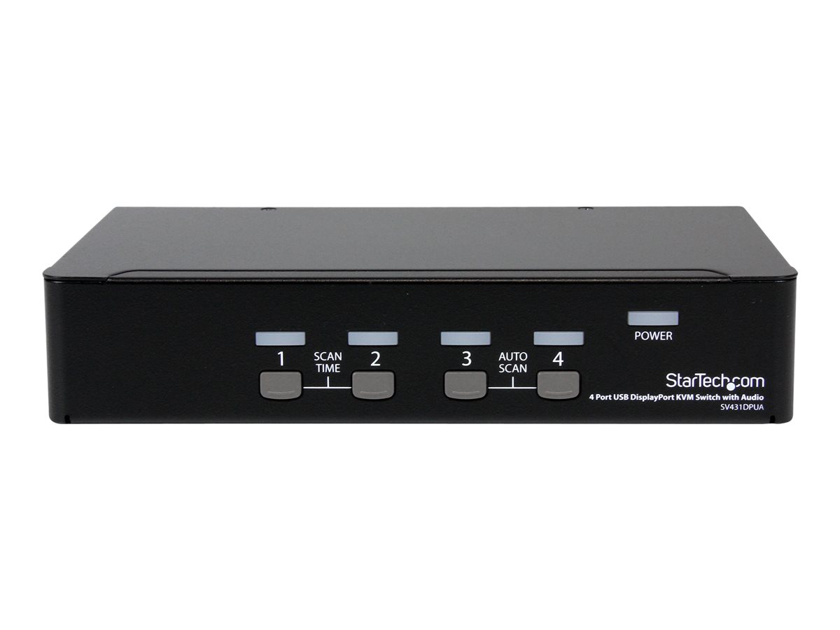 StarTech.com 4 Port DisplayPort KVM Switch w/ Audio - USB, Keyboard, Video, Mouse, Computer Switch Box for 2560x1600 DP Monitor (SV431DPUA) - přepínač KVM / audio / USB - 4 porty – foto 2