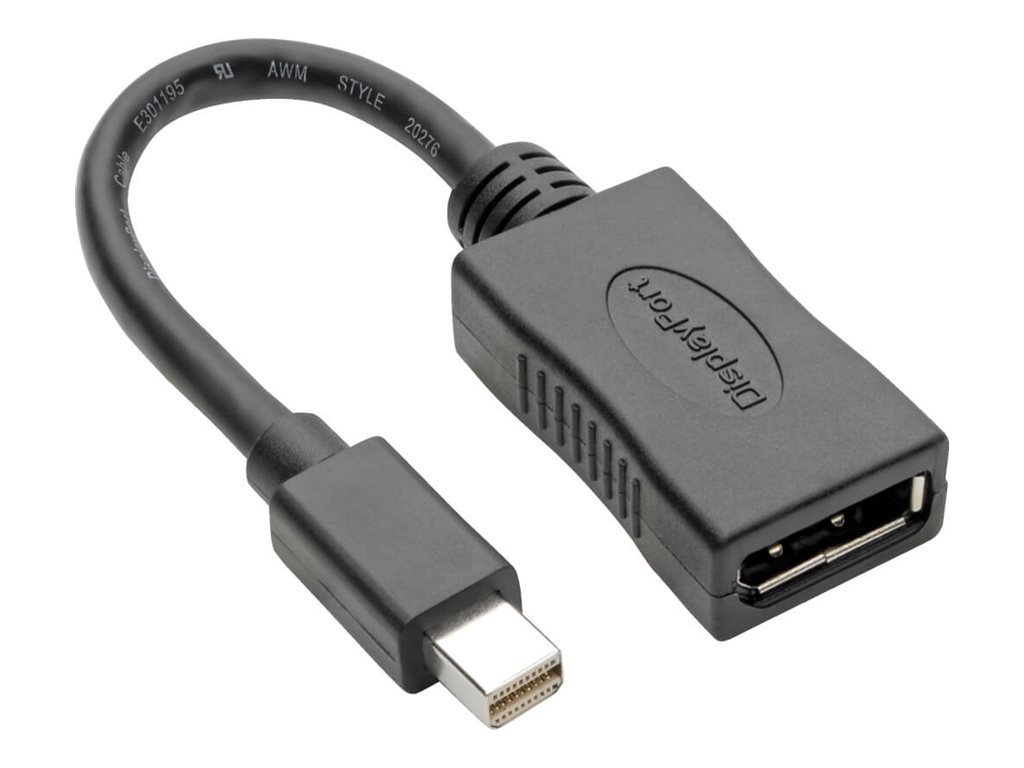 Eaton Tripp Lite Series Keyspan Mini DisplayPort to DisplayPort Adapter, 4K 60 Hz, Black (M/F), 6-in. (15.24 cm)