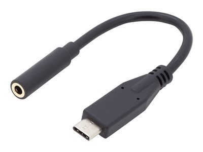 DIGITUS USB C Audio Adapterkabel Typ C -Klinke St/Bu 0,2m,sw