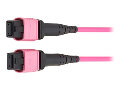 Eaton Tripp Lite Series 100G Multimode 50/125 OM4 Fiber Optic Cable 12F MPO/MPO-PC F/F Type-B Polarity OFNP Magenta 4M TAA