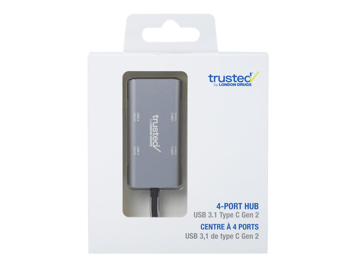 Trusted by London Drugs USB 3.1 Gen 2 4-Port Hub - 2 x Type-C/2x USB-A - GUT-1920