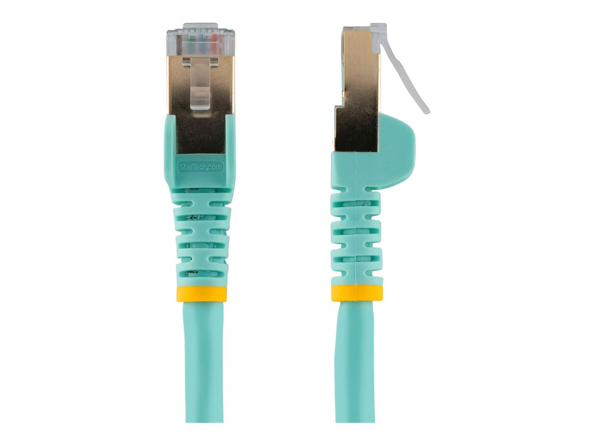 StarTech.com 3m CAT6A Ethernet Cable, 10 Gigabit Shielded Snagless RJ45 100W PoE Patch Cord, CAT 6A 10GbE STP Network Cable w/Strain Relief, Aqua, Fluke Tested/UL Certified Wiring/TIA - Category 6A - 26AWG (6ASPAT3MAQ) - patch kabel - 3 m - vodě - barva – foto 2