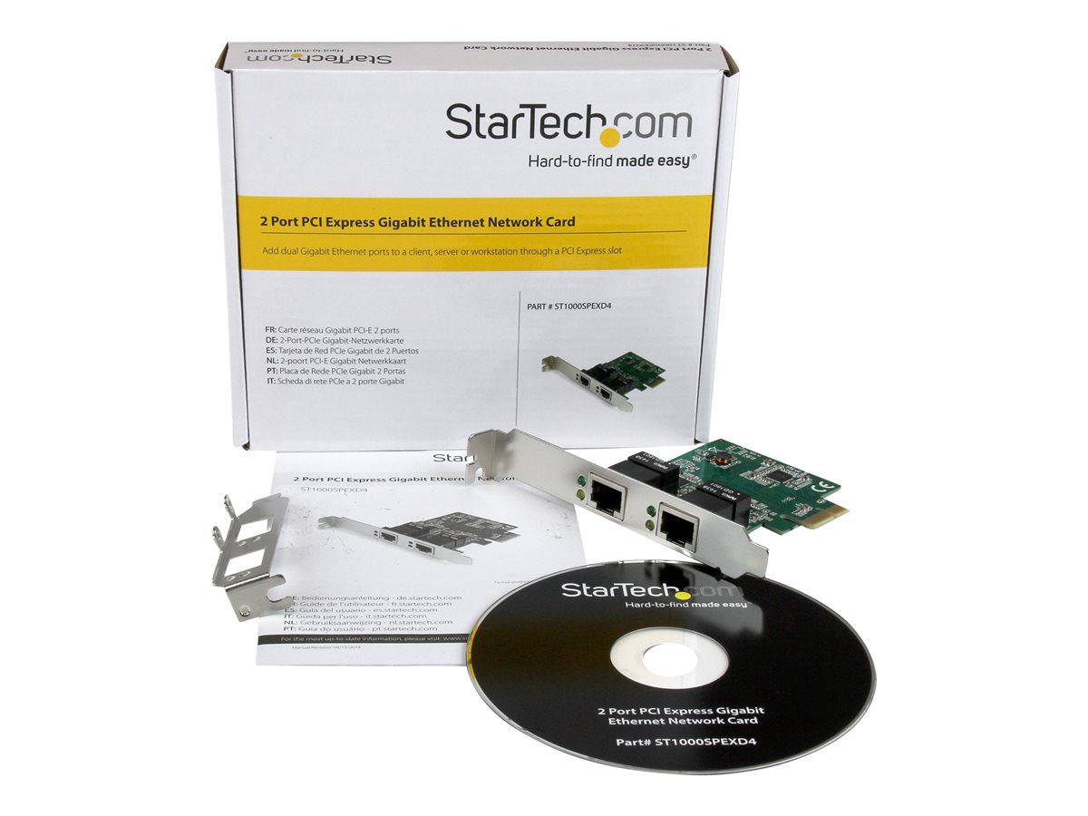 StarTech.com Dual Port Gigabit PCI Express Server Network Adapter Card - 1 Gbps PCIe NIC - Dual Port Server Adapter - 2 Port Ethernet Card (ST1000SPEXD4) - síťový adaptér - PCIe - Gigabit Ethernet x 2 – foto 3