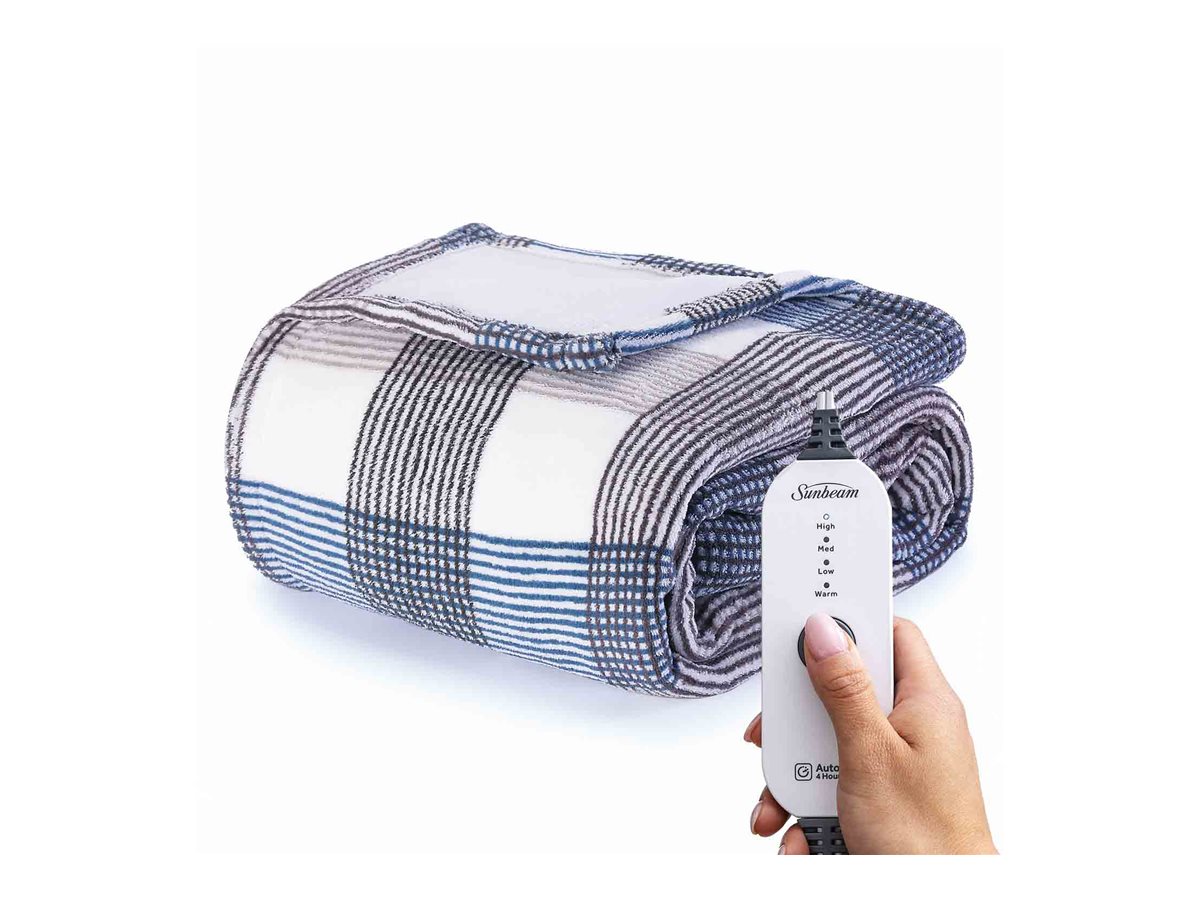Sunbeam Heated Throw Microplush Blanket