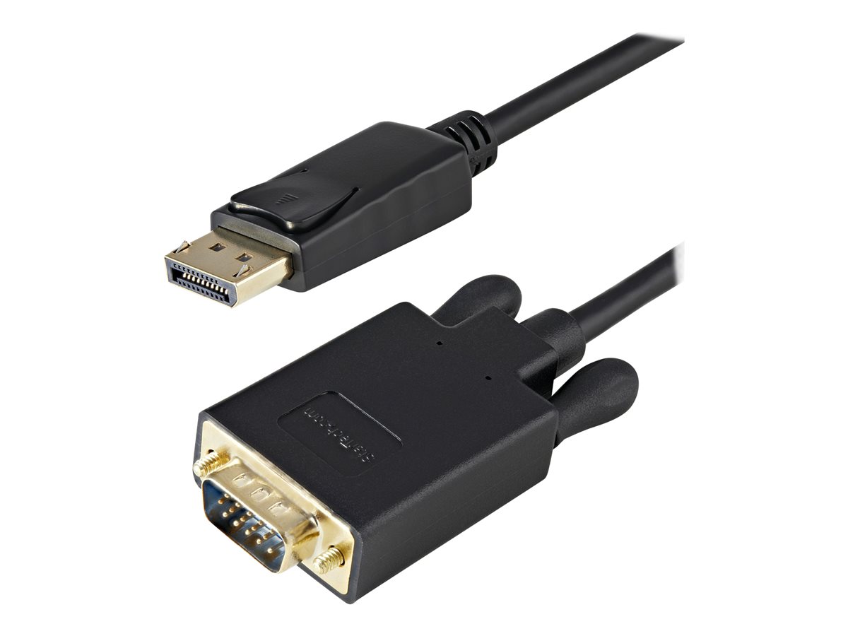 StarTech.com 3ft DisplayPort to VGA Adapter Cable - 1920x1200 - Active DisplayPort (DP) Computer or Laptop to VGA Monitor or TV Display (DP2VGAMM3B) - kabel video adaptéru - DisplayPort do HD-15 (VGA) - 1 m