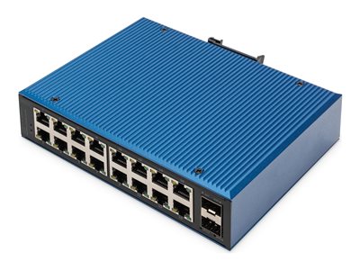 DIGITUS Switch Ind. 16-Port Gigabit Unmanaged blau - DN-651138