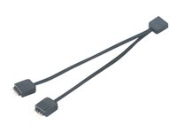 Akasa 3-pin adressebare RGB LED-stikforbindelse (female) - 3-pin adressebare RGB LED-stikforbindelse (male) Sort 12cm RGB LED-opdeler