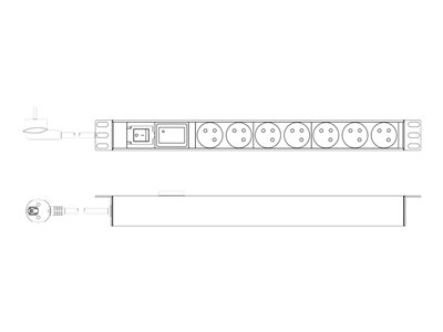 4016032481966 - DIGITUS Steckdosenleiste mit Aluminiumprofil Schalter 7-fach 4016032481966 - DIGITUS Steckdosenleiste mit Aluminiumprofil Schalter 7-fach
