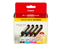 Canon CLI-271 Value Pack 4-pack black, yellow, cyan, magenta original ink tank 
