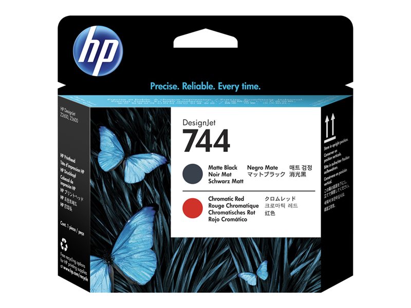 HP 744 - noir, rouge chromatique - tte d\'impression