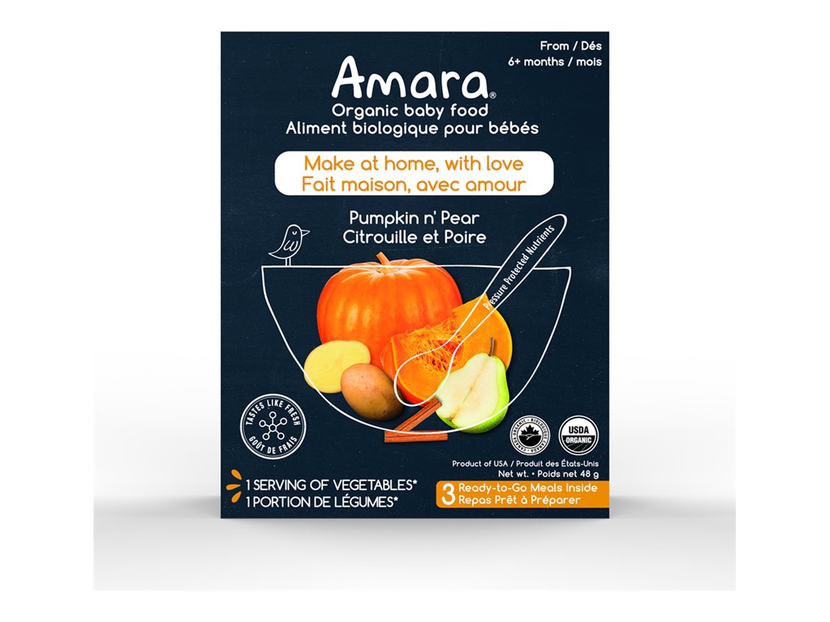 Amara Organic Baby Food - Pumpkin n' Pear - 3's