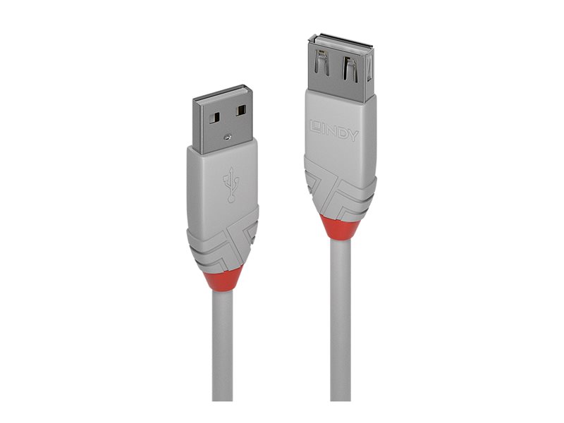 Rallonge USB 2.0 type A, Anthra Line, Gris, 0.2m