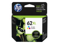 HP 62XL - 11.5 ml - High Yield - color (cyan, magenta, yellow) - original - blister - ink cartridge - for ENVY 55XX, 56XX, 76XX; Officejet 200, 250, 57XX, 8040