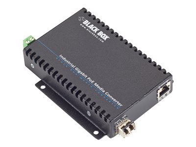 Black Box Industrial PoE Gigabit Ethernet Media Converter