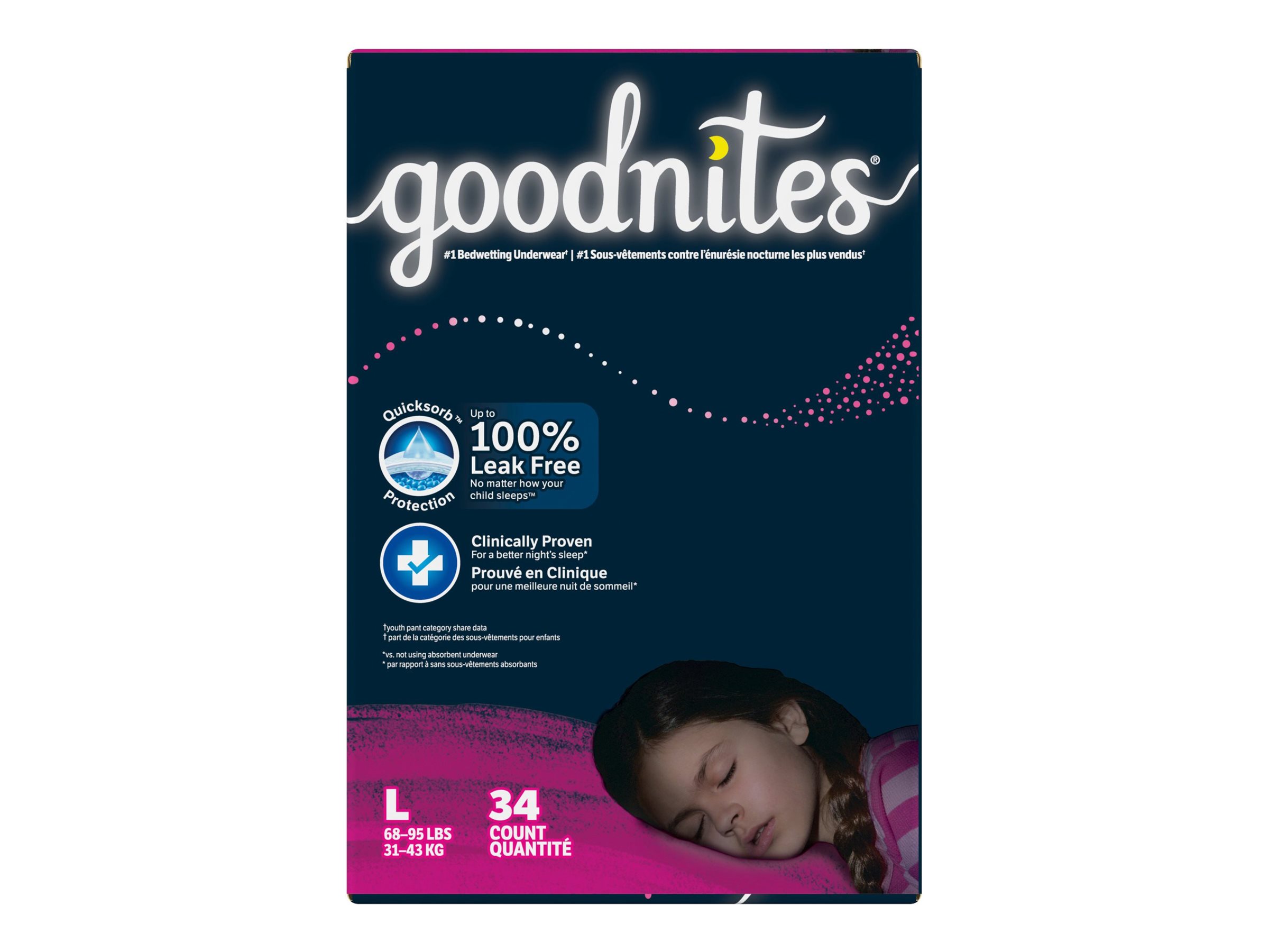 Goodnites Girls' Size S/M Nighttime Bedwetting Underwear, 44 ct - Baker's