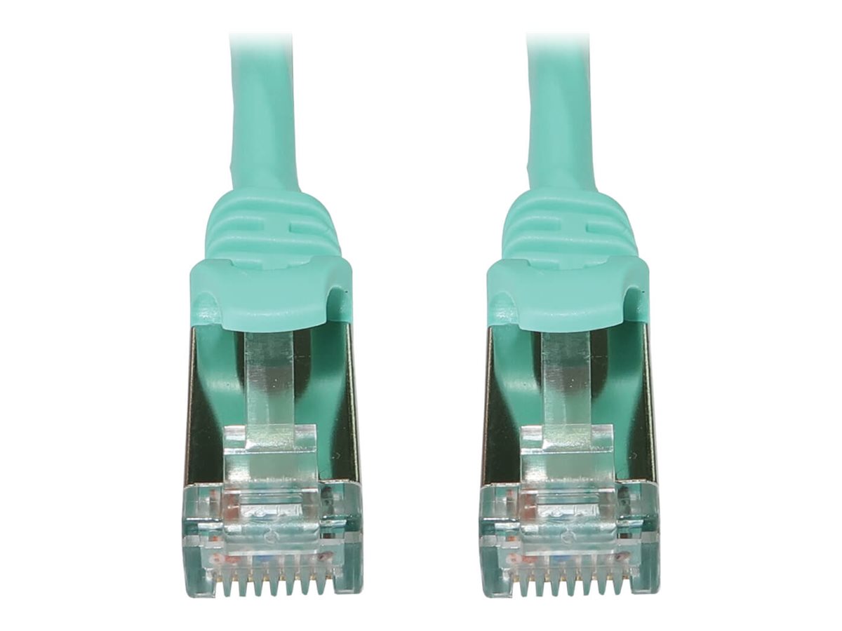 Eaton Tripp Lite Series Cat6a 10G Snagless Shielded Slim STP Ethernet Cable (RJ45 M/M), PoE, Aqua, 5 ft. (1.5 m)