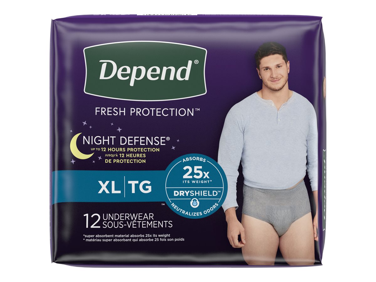 Depend Underwear, Night Defense, Large 14 ea, Incontinence
