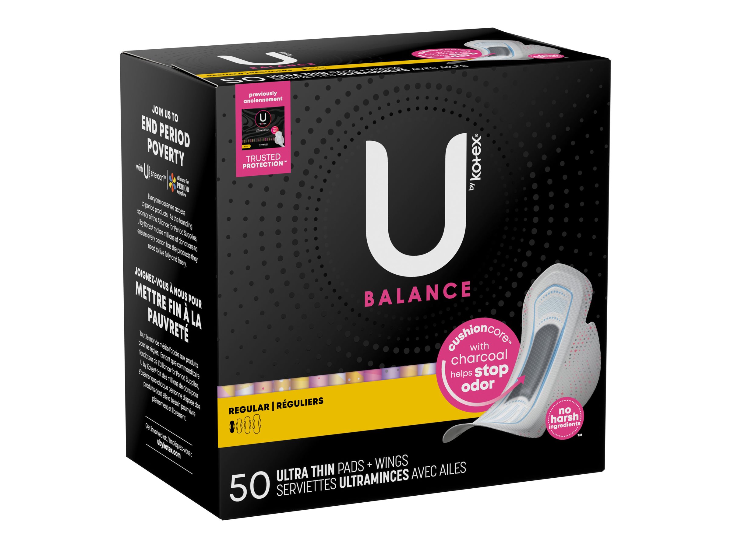 U by Kotex Balance Ultra Thin Sanitary Pad - Regular - 50 Count