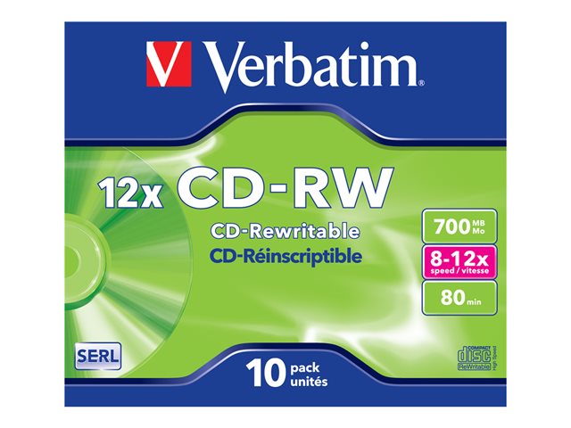 Verbatim Cd Rw X 10 700 Mb Storage Media