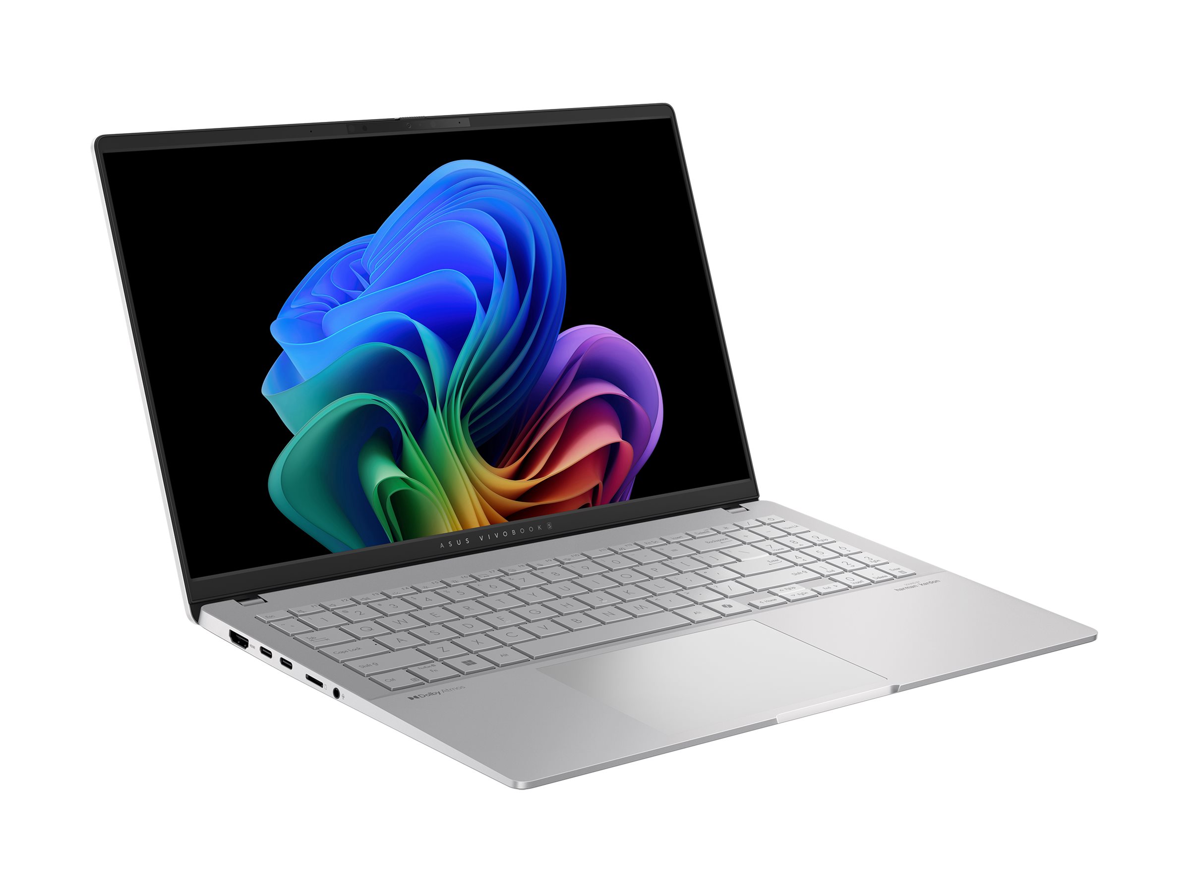 ASUS VivoBook S 15 OLED CoPilot+ Notebook - 15.6 Inch - 16 GB RAM - 1 TB SSD NVMe - Snapdragon X Elite - Qualcomm Adreno - Cool Silver - S5507QA-SB91-CB