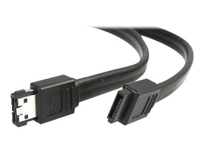 Image of StarTech.com 6 ft Shielded eSATA to SATA Cable - SATA to eSATA cable - SATA (R) to eSATA (R) - 6 ft - black - SATA2ESATA6 - SATA to eSATA cable - 1.8 m