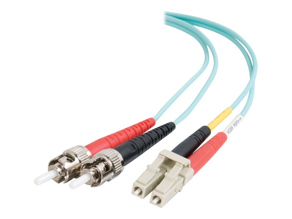 C2G 20m LC-ST 10Gb 50/125 OM3 Duplex Multimode PVC Fiber Optic Cable (USA-Made)
