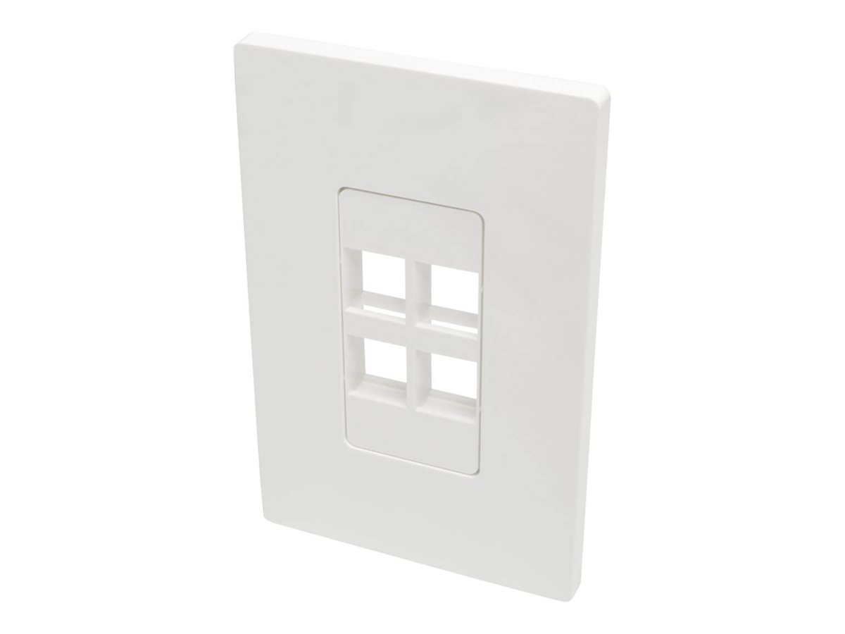 Tripp Lite Single-Gang 4-Port Wall Plate Keystone Cat5/6 USB HDMI Dport RCA
