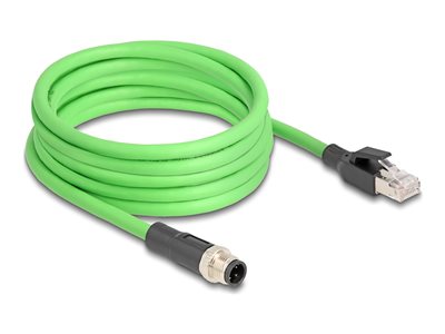 DELOCK M12 Kabel D-kodiert 4 Pin St. zu RJ45 St. PUR(TPU) 5m