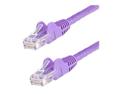 StarTech.com 7ft CAT6 Ethernet Cable, 10 Gigabit Snagless RJ45 650MHz 100W PoE Patch Cord, CAT 6 10GbE UTP Network Cable w/Strain Relief, Purple, Fluke Tested/Wiring is UL Certified/TIA - Category 6 - 24AWG (N6PATCH7PL) - Patch cable - RJ-45 (M) to RJ-45 (M) - 2.1 m - UTP - CAT 6 - molded, snagless - purple
