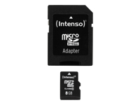 Intenso Class 10 - Flash memory card (microSDHC to SD adapter included) - 8 GB - Class 10 - microSDHC