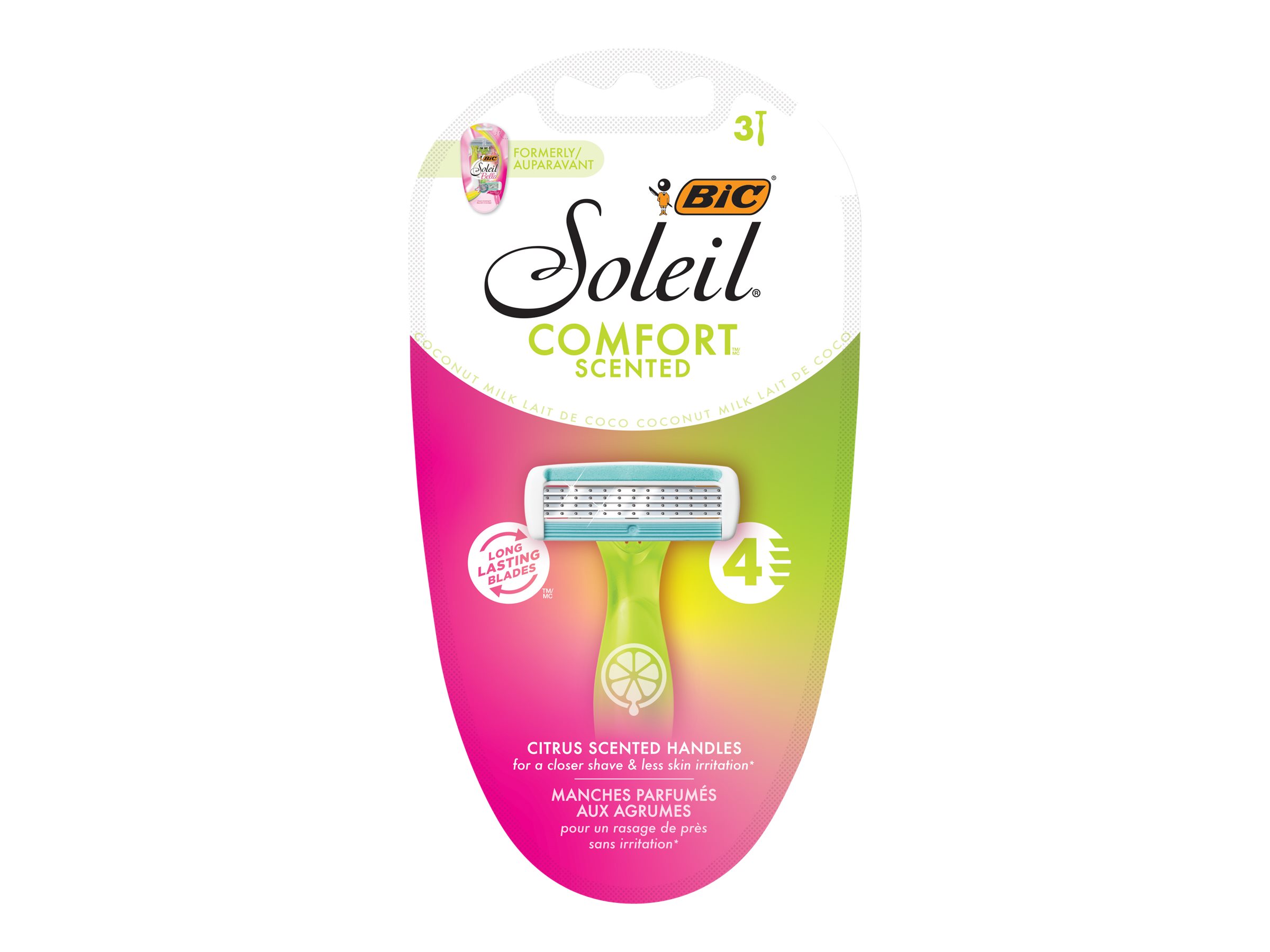 BIC Soleil Comfort Women's Scented Disposable Razors - Assorted Colours -  Citrus Scent - 3's