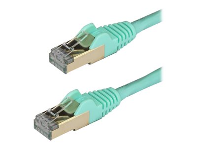 10ft CAT6a Ethernet Cable - 10 Gigabit Shielded Snagless RJ45 100W PoE  Patch Cord - 10GbE STP Network Cable w/Strain Relief - Aqua Fluke  Tested/Wiring