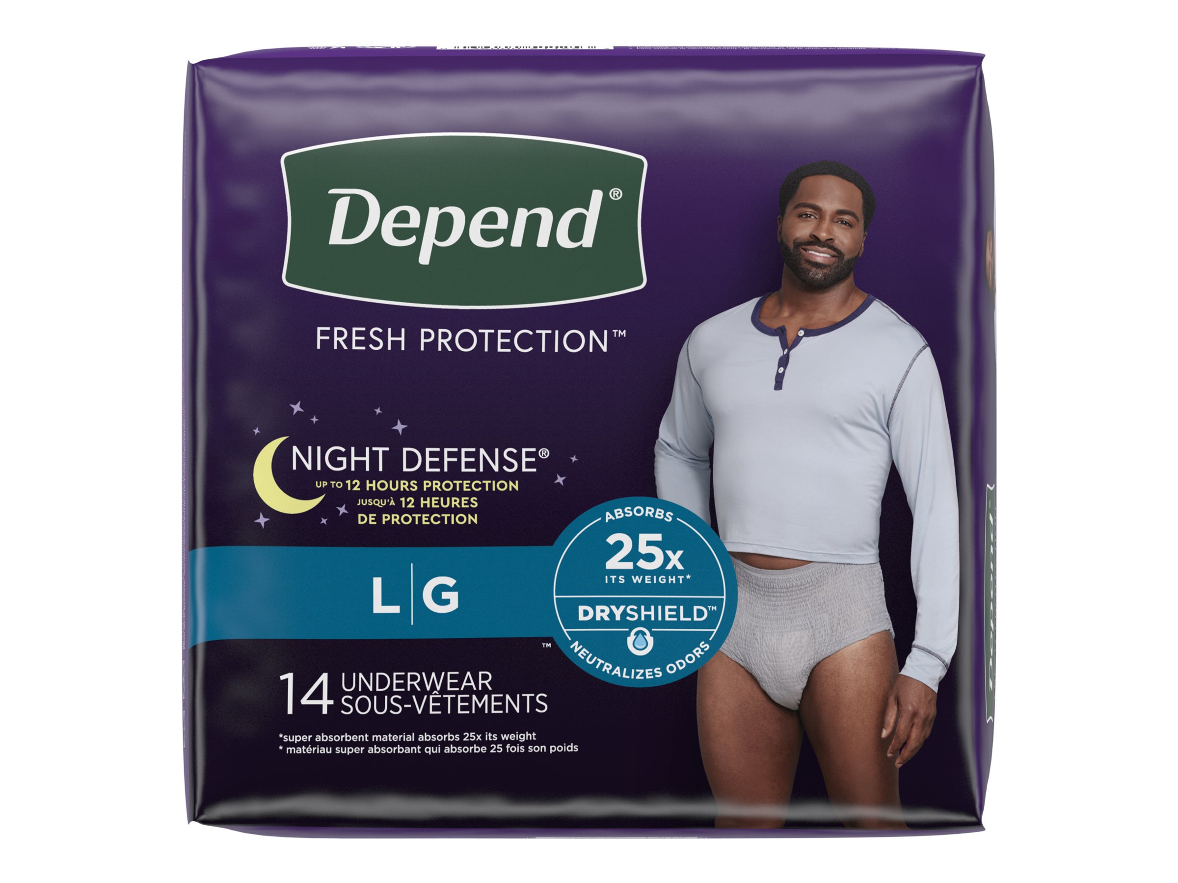 Depend Night Defense Men's Incontinence Underwear - 14 x Large