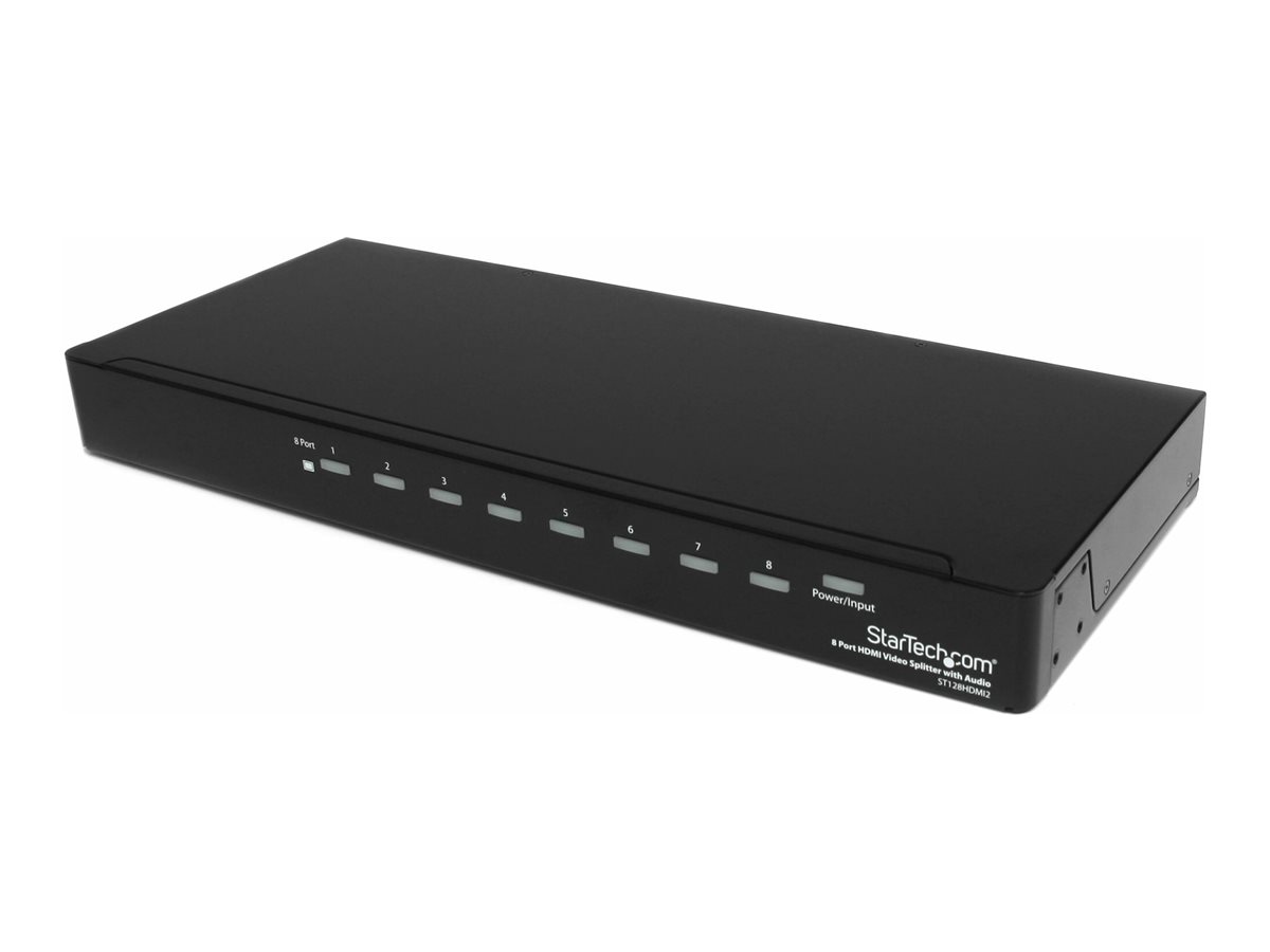 Startech 8 Port HDMI Splitter Mounting Brackets HDMI Multi Port HDMI Hub HDMI Audio Product shot Front 79800