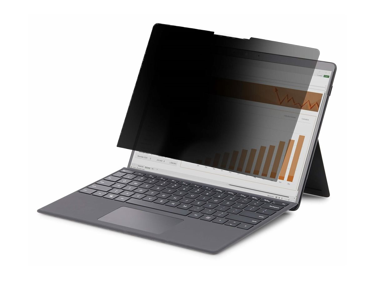 Startech 4-Way 12.4in Surface Laptop Go 1/2/3 Privacy Screen Filter Portrait/Landscape Product shot Right-angle 79851