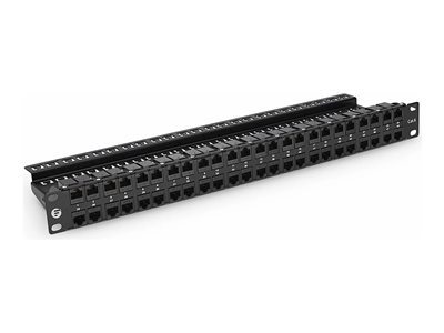 FS.com - Cat 6 patch panel - 48-port - black