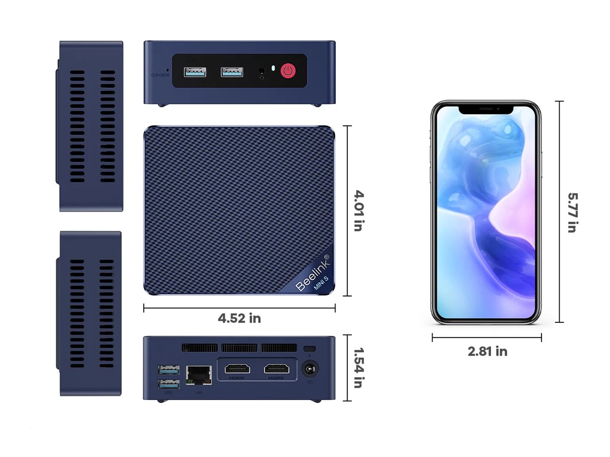 Beelink N100 S12 PRO Mini PC ミニPC Beelink S12 Pro Mini PC - N100/16GB/500GB SSD/HDMI/Win11 Pro