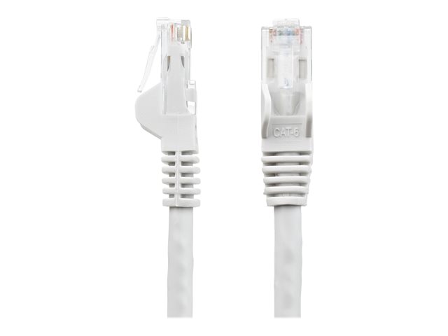 StarTech.com 5ft CAT6 Ethernet Cable, 10 Gigabit Snagless RJ45 650MHz 100W PoE Patch Cord, CAT 6 10GbE UTP Network Cable w/Strain Relief, White, Fluke Tested/Wiring is UL Certified/TIA - Category 6 - 24AWG (N6PATCH5WH) - Patch cable - RJ-45 (M) to RJ-45 (M) - 1.52 m - UTP - CAT 6 - snagless - white