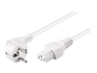 goobay Strøm IEC 60320 C15 Strøm CEE 7/7 (male) Hvid 2m Strømkabel