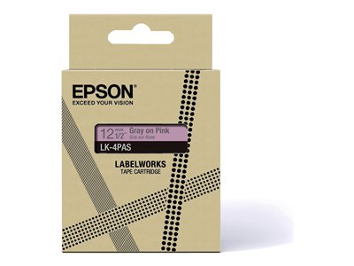 LabelWorks LK-4PAS - Soft pink/grey - Roll (1.2 cm