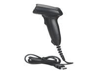 Manhattan Long Range CCD Handheld Barcode Scanner, USB, 500mm Scan Depth, Cable 1.5m, Max Ambient Light 10,000 lux (sunlight), Black, Three Year Warranty, Box