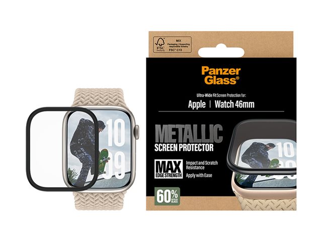 PanzerGlass Apple Watch 11/10 46 mm ochranné sklo s kovovým rámečkem – foto 5