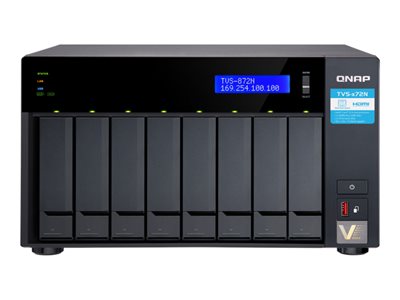 QNAP TVS-872N NAS server 8 bays SATA 6Gb/s RAID 0, 1, 5, 6, 10, 50, JBOD, 60 RAM 8 GB 