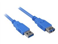 Sharkoon USB 3.0 USB forlængerkabel 2m Blå