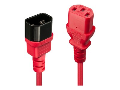 LINDY IEC-Netzverlängerung C14 - C13 rot 1m - 30477