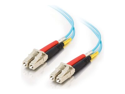 C2G 1m LC-LC 10Gb 50/125 Duplex Multimode OM3 Fiber Cable -Aqua- 3ft