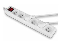 Multiprise 6 prises FR avec interrupteur, blanc 1.4m