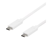 DELTACO USB 3.1 USB Type-C kabel 1m Hvid