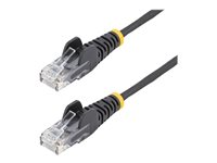 StarTech.com 2 m CAT6 Cable - Slim CAT6 Patch Cord - Black - Snagless RJ45 Connectors - Cable - 28 AWG (N6PAT200CMBKS) CAT 6 2m Patchkabel Sort